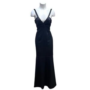 Le Chateau Black Satin Mermaid Gown Size Medium Party Dress Black Tie Wedding